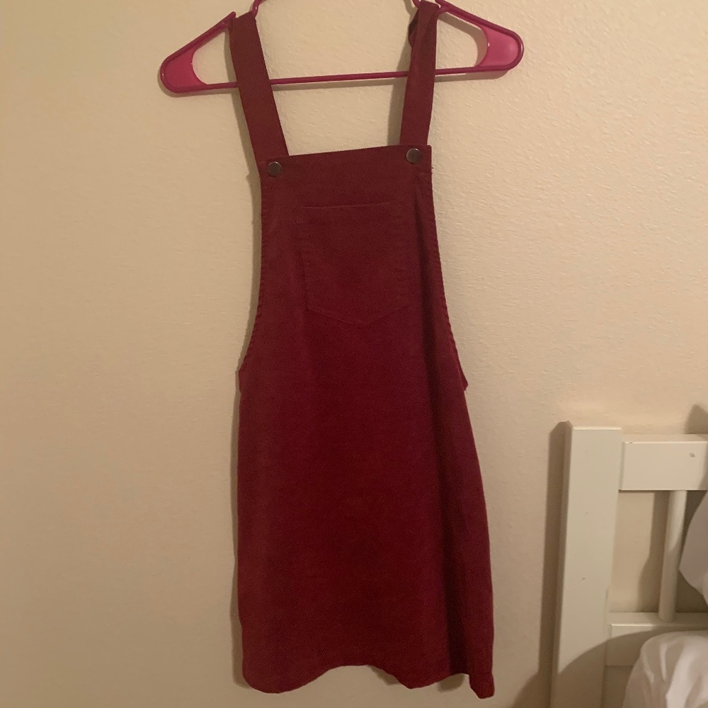 Red/Burgundy Overall Dress